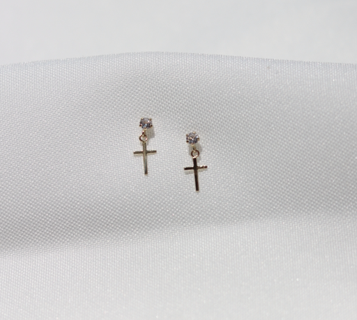 Aretes Cruz Colgante